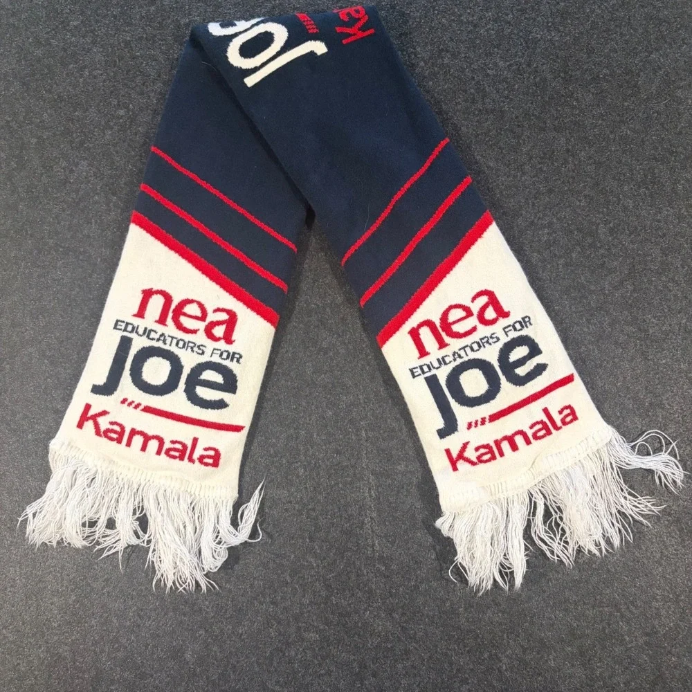 NEA Joe Biden Kamala Harris Scarf OSFM Blue White Red Educators for Joe Kamala